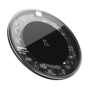 Baseus ładowarka indukcyjna Simple Quick Charge 15W przeźroczysta