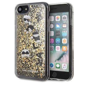 Etui Karl Lagerfeld iPhone 7/8/SE2 czarno-złoty hard case KLHCI8ROGO