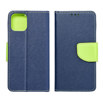 Kabura Book Fancy Samsung A55 granatowo- limonkowa