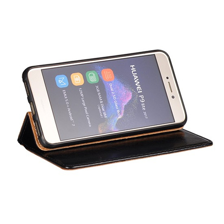 Kabura book SPECIAL Samsung A6 2018 czarna prawdziwa skóra