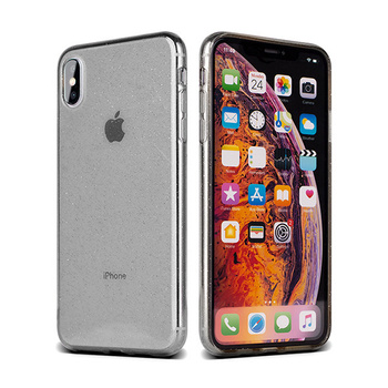 Etui Glitter Clear iPhone XS Max 6,5" czarne