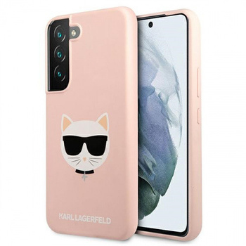 Etui Karl Lagerfeld Samsung S22 hard case różowy Silicone Choupette Head KLHCS22SSLCHPI