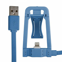 Kabel usb iPhone 5/6 z dokowaniem niebieski