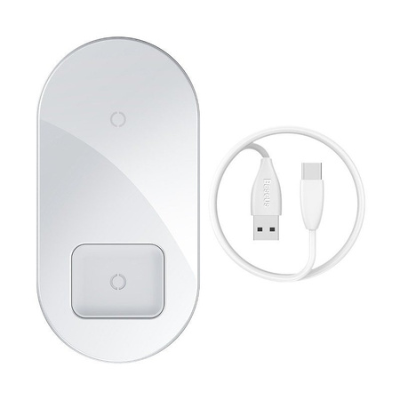 Baseus ładowarka indukcyjna Simple 2w1 18W / biała