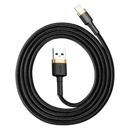 Baseus kabel Cafule nylonowy iPhone - Lightning czarno-złoty 200cm 1.5A