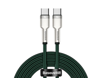 Baseus kabel Cafule Metal nylonowy 2xusb Typ C  Power Delivery zielony 2m 100W