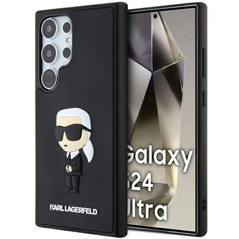 Etui Karl Lagerfeld Samsung S24 Ultra czarny hard case 3D Rubber Ikonik KLHCS24L3DRKINK