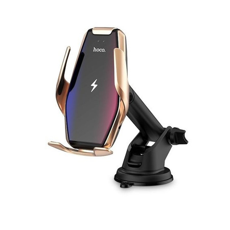 Uchwyt samochodowy Hoco Selected S14 automatyczny z ładowaniem bezprzewodowym Quick Charge 15W mocowany do szyby + wlot powietrz