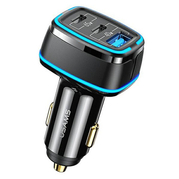 USAMS ładowarka samochodowa 3xUSB: 1x Quick Charge 3.0  + 2x Power Delivery 105W