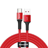 Baseus kabel Halo usb typ C 2m 5A 40W do Huawei SuperCharge czerwony z podświetleniem led