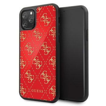 Etui Guess iPhone 11 Pro czerwony hard case 4G Double Layer Glitter GUHCN584GGPRE