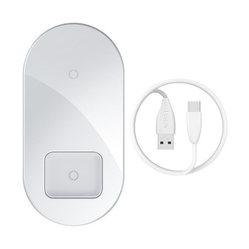 Baseus ładowarka indukcyjna Simple 2w1 18W / biała