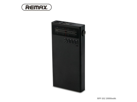 Power Bank Remax RPP-102 20000mAh Radio 4xUSB czarny polimerowy