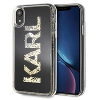 Etui Karl Lagerfeld iPhone XR czarny Karl logo Glitter KLHCI61KAGBK