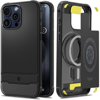 Spigen Rugged Armor z MagSage iPhone 15 Pro Max matte black