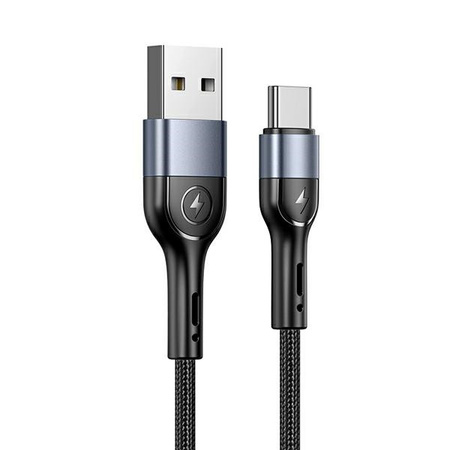 USAMS kabel pleciony usb typ C czarny 100cm 2A