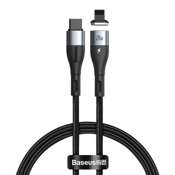 Baseus kabel magnetyczny ZINC Safe usb typ C - iPhone Lightning 20W 2m czarny