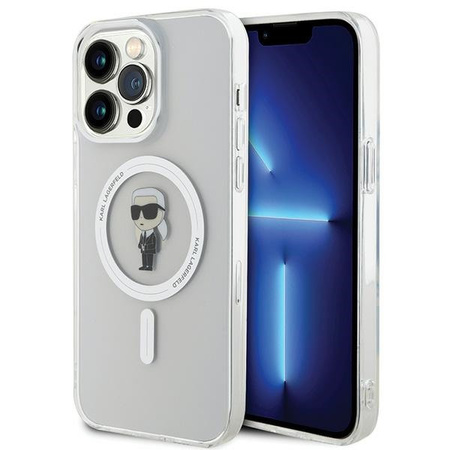 Etui Karl Lagerfeld iPhone 15 Pro Max 6.7" transaprent hard case IML Ikonik z MagSafe KLHMP15XHFCKNOT