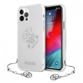 Etui Guess iPhone 12 Pro Max 6,7" transparent hard case 4G Silver Charms Collection GUHCP12LKS4GSI