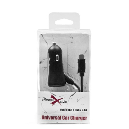 Ładowarka sam. micro usb + usb 2.1A eXtreme