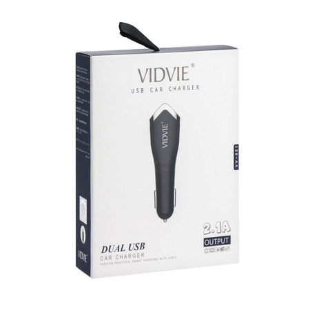 Ładowarka sam. micro usb Vidvie 2.1A czarna