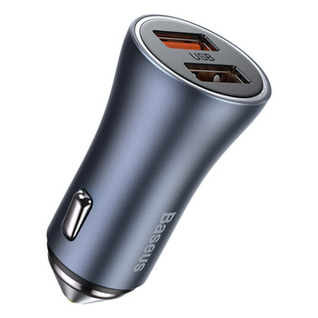 Baseus ładowarka samochodowa Golden Contactor Pro 2xUSB Quick Charge 40W szara