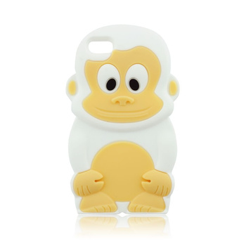 Futerał silikonowy 3D iPhone 5 Małpka biała