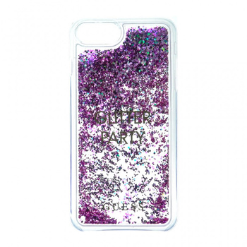 Etui Guess iPhone 7/8 fioletowy hard case Liquid Glitter Party GUHCP7GLUQPU
