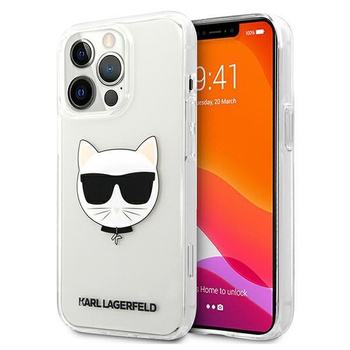 Etui Karl Lagerfeld iPhone 13 Pro Max transparent hard case Choupette Head KLHCP13XCTR