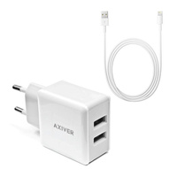 Ładowarka sieciowa Axiver iPhone 5/6/7/ + usb 3.4A