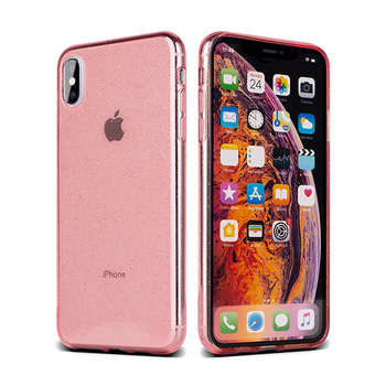 Etui Glitter Clear Samsung A10 różowe