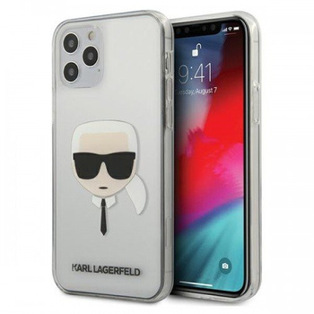 Etui Karl Lagerfeld iPhone 12 / 12 Pro 6.1" transparent hard case Karl`s Head KLHCP12MKTR