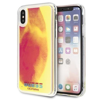 Etui Guess iPhone X / XS różowy hard case California Glow in the dark GUHCPXGLCPI