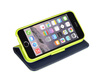 Kabura Book Fancy Samsung i9500 S4 granatowo-limonkowa