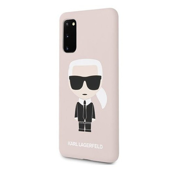 Etui Karl Lagerfeld Samsung S20 jasno- różowy hard case Silicone Iconic KLHCS62SLFKPI