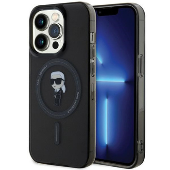 Etui Karl Lagerfeld iPhone 15 Pro 6.1" czarny hard case IML Ikonik z MagSafe KLHMP15LHFCKNOK