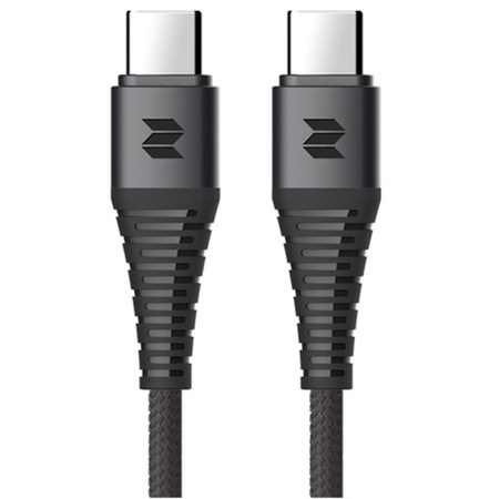 Rock Space kabel usb 2 x usb typ C Power Delivery wzmacniany 3A 60W Z11 100cm czarny