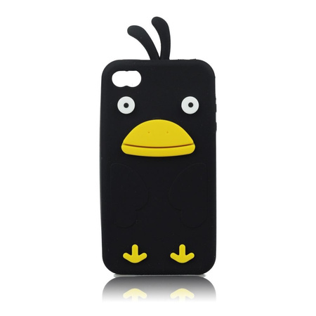 Futerał silikonowy 3D iPhone 5 Ptak czarny
