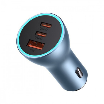 Baseus ładowarka samochodowa Golden Contactor Pro 3xUSB  1xUSB Quick Charge + 2xUSB Power Delivery 65W szara