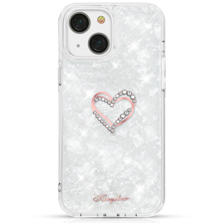 Etui KINGXBAR iPhone 13 Pro z kryształami Swarovskiego Epoxy białe
