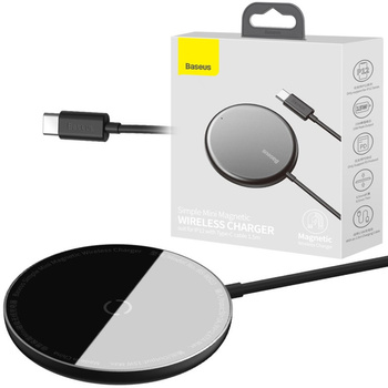 Baseus ładowarka indukcyjna Simple Magnetic 15W czarna