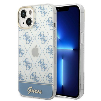 Etui Guess iPhone 14 6.1" niebieski hard case 4G Pattern Script GUHCP14SHG4MHB