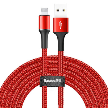 Baseus kabel Halo iPhone - Lightning 3m 2A czerwony z podświetleniem led