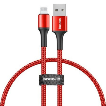 Baseus kabel Halo iPhone - Lightning 0,25m 2.4A czerwony z podświetleniem led