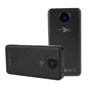 Power Bank EPN10 10000mAh Extreme Style 3xUSB usb QC / usb Typ C / lightning czarny