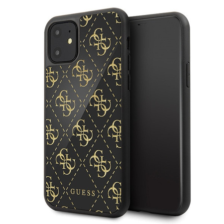Etui Guess iPhone 11 Pro Max czarny hard case 4G Double Layer Glitter GUHCN654GGPBK