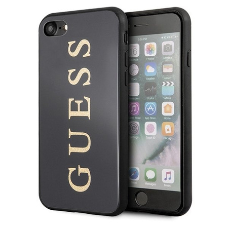 Etui Guess iPhone 7/8 czarne hard case Classic Double Layer Glitter GUHCI8TGGGBK