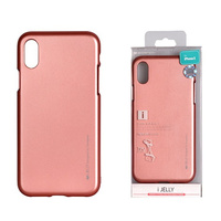 Etui Mercury i-Jelly iPhone 8 jasno-różowe z wycięciem na logo