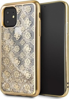 Etui Guess iPhone 11 złoty hard case 4G Peony Liquid Glitter GUHCN61PEOLGGO