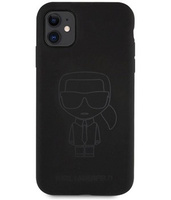 Etui Karl Lagerfeld iPhone 11 czarny Silicone Ikonik Outline KLHCN61SILTTBK